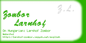 zombor larnhof business card